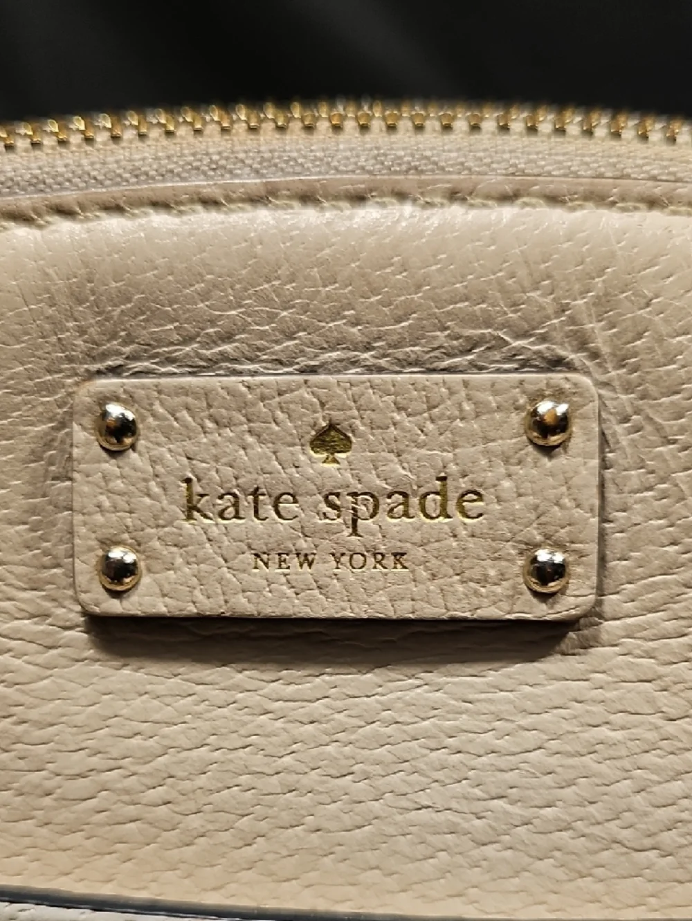 kate spade Beige Leather Crossbody Bag with Gold Hardware